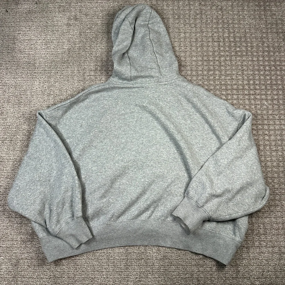 Nike Sportswear Essential Women Oversized Fleece Hoodie Gray Swoosh Large